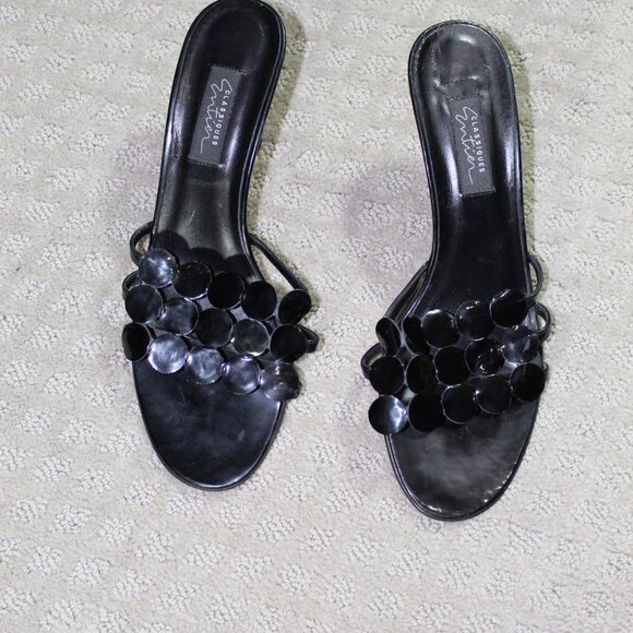 Classiques Entier Womens Sz 9.5M Black Patent Dot 3" Kitten Heels - Picture 2 of 6
